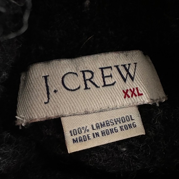 J.Crew VTG Turtleneck Sweater Mens XXL Lambswool Cable Knit Fisherman Dark Grey - Picture 2 of 7